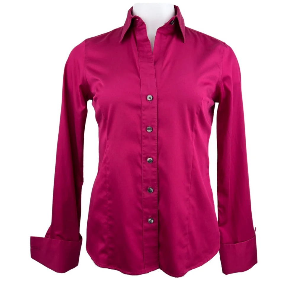 Banana Republic Woman's 6 Fuchsia Slim Fit Stretch Blouse